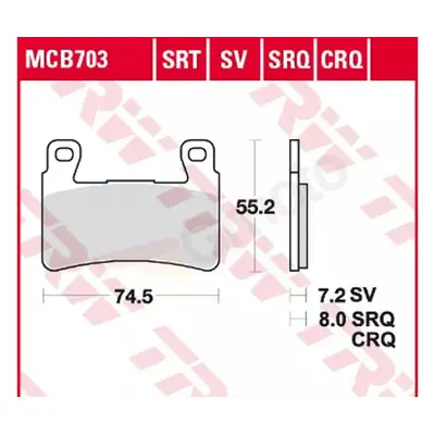 Brzdové destičky TRW LUCAS MCB703TRQ (KH265) (TRW LUCAS LUCAS KLOCKI HAMULCOWE KH265 KH296 SPIEK