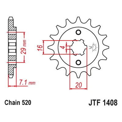 JT Sprockets ozubené kolo JTF1408.15 (TS, 42215JT) (Přední ozubené kolo JT Sprockets JTF1408.15)