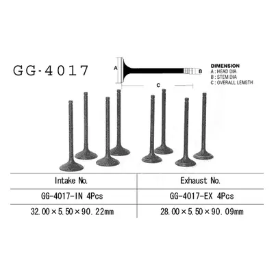 Sací ventil VESRAH GG-4017-IN (VESRAH sací ventil KAWASAKI VN 750 86-06 (12004-1061) (1 kus) vyr