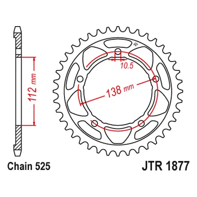 JT Sprockets rozeta JTR1877.47 (MXT850) (Zadní ozubené kolo JT Sprockets JTR1877.47)