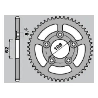 PBR rozeta 714M 50 L (714M50L) (Zadní ozubené kolo PBR 714M50L)