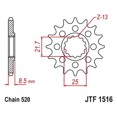 JT Sprockets ozubené kolo JTF1516.17 (217917JT) (Přední ozubené kolo JT Sprockets JTF1516.17)