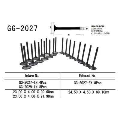 Sací ventil VESRAH GG-2027-IN (VESRAH sací ventil YAMAHA R1 98-99 (4XV-12111-00) (1 kus) vyroben