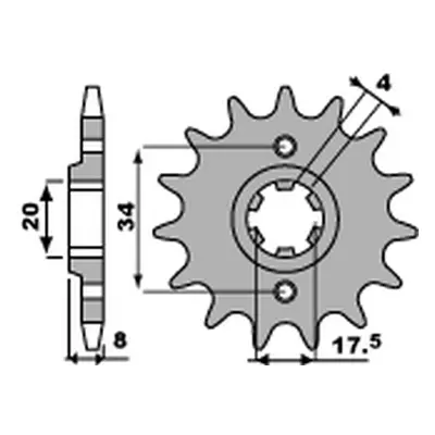 Řetězové kolo přední PBR 328 14 18NC (JTF327.14, 27914JT) (PBR řetězové kolo přední 328 14 (JTF3