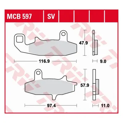 Brzdové destičky TRW LUCAS MCB597 (KH147) (TRW LUCAS brzdové destičky KH147 organické SUZUKI DR 