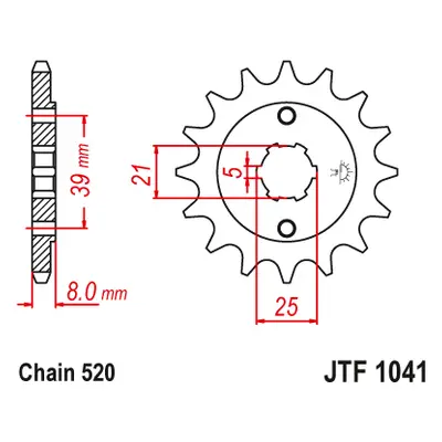 JT Sprockets ozubené kolo JTF1041.14 (223814JT) (Přední ozubené kolo JT Sprockets JTF1041.14)