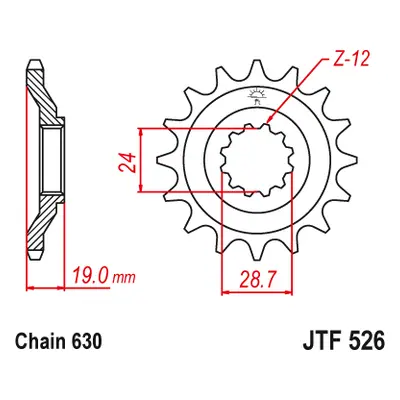 JT Sprockets ozubené kolo JTF526.15 (527M15JT) (Přední ozubené kolo JT Sprockets JTF526.15)