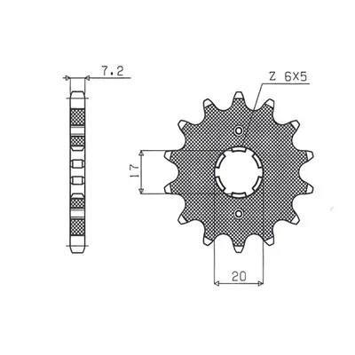 SUNSTAR ZĘBATKA PRZEDNIA 2037 15 (JTF1264.15) (ŁAŃC. 428) (203715JT) (SUN22215) (SUNSTAR ZĘBATKA