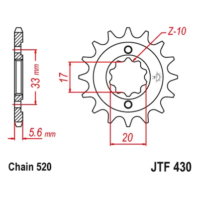 JT Sprockets ozubené kolo JTF430.14 (43014JT) (Přední ozubené kolo JT Sprockets JTF430.14)