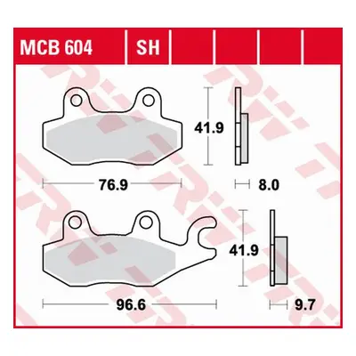 Brzdové destičky TRW LUCAS MCB604 (KH165/2) (TRW LUCAS brzdové destičky KH165/2 organické SUZUKI