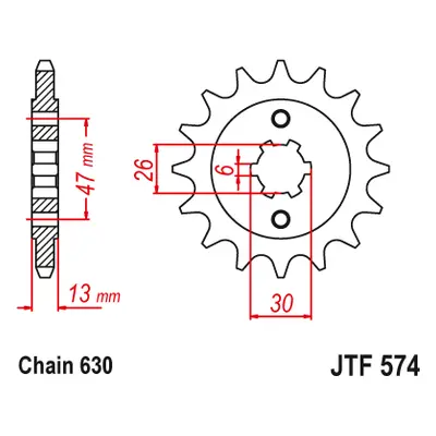 JT Sprockets ozubené kolo JTF574.16 (57416JT) (Přední ozubené kolo JT Sprockets JTF574.16)