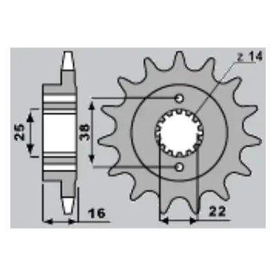 Ozubené kolo přední SUNSTAR SUN38014 (JTF736.14, 207514JT) (SUNSTAR ozubené kolo přední 2075 14 