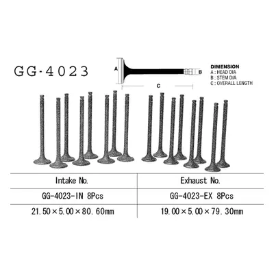 Sací ventil VESRAH GG-4023-IN (VESRAH sací ventil KAWASAKI GPX 600 R 89-99, GPZ 600R 85-90, ZL 6