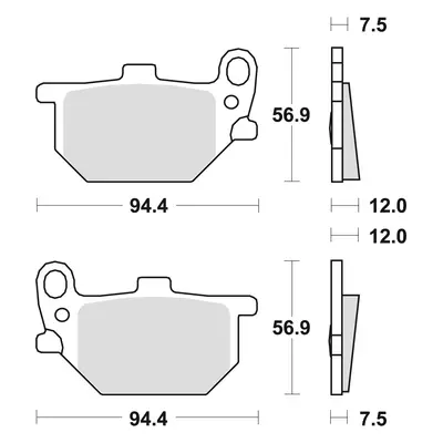 TRW ZF brzdové destičky KH61 organické YAMAHA XS / XV 750 80-82, XS 850 82, přední (TRW ZF brzdo