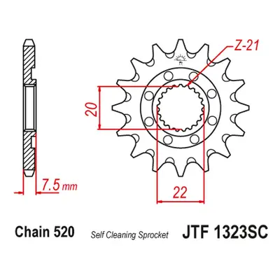 Ozubené kolo přední JT SPROCKETS JTF1323.14SC (212014JT) (JT ozubené kolo přední 2120 14 samočis