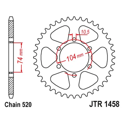 JT Sprockets rozeta JTR1458.40 (47540JT) (Zadní ozubené kolo JT Sprockets JTR1458.40)