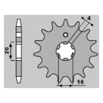 JR řetězové kolo přední 554 15 (55415JR) (JR řetězové kolo přední 554 15 pro motocykly YAMAHA DT