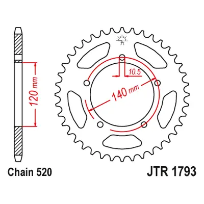 JT Sprockets rozeta JTR1793.43 (439743JT) (Zadní ozubené kolo JT Sprockets JTR1793.43)