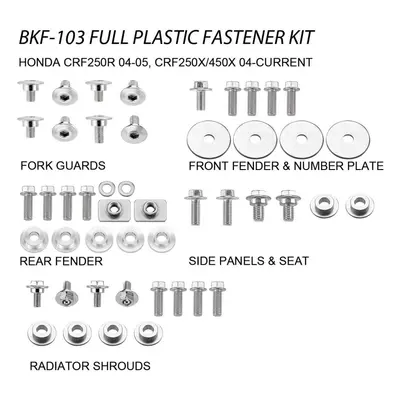 Sada šroubů do kapotáže ACCEL BKF-103 (ACCEL sada šroubů do kapotáže HONDA CRF 250R 04-05, CRF 2