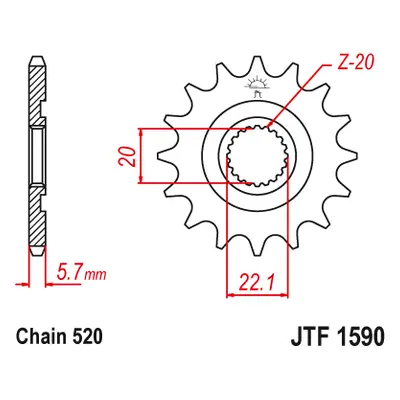 JT Sprockets ozubené kolo JTF1590.13 (ORGY., 210313JT) (Přední ozubené kolo JT Sprockets JTF1590