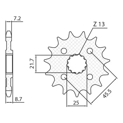 Ozubené kolo přední SUNSTAR SUN43115 (JTF1537.15, 213715JT) (SUNSTAR ozubené kolo přední 2137 15