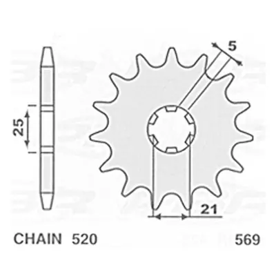 Ozubené kolo přední SIFAM 56914S (JTF569.14) (S ozubené kolo přední 569 14 (JTF569.14) -)