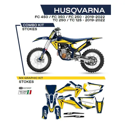 Sada samolepek (dýhy) UFO AD011087 (UFO sada samolepek (dýhy) HUSQVARNA TC 125/250 19-22; FC 250