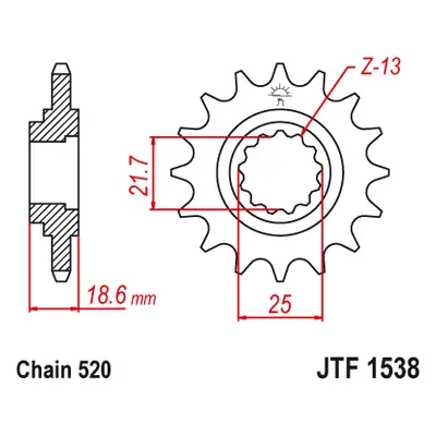 JT Sprockets ozubené kolo JTF1538.15 (211915JT) (Přední ozubené kolo JT Sprockets JTF1538.15)