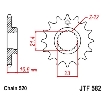 JT Sprockets ozubené kolo JTF582.16 (44316JT) (Přední ozubené kolo JT Sprockets JTF582.16)