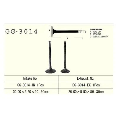 Sací ventil VESRAH GG-3014-IN (VESRAH sací ventil SUZUKI DR 125/ DRZ125 86-17, GN 125 91-97 (1 n