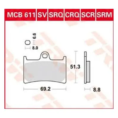 Brzdové destičky TRW LUCAS MCB611SV (KH252) (TRW LUCAS brzdové destičky KH252 KH380 sintrované S