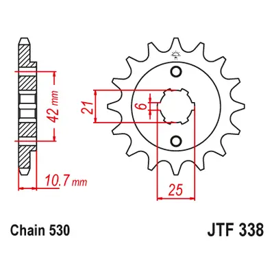 JT řetězové kolo přední 338 16 HONDA CB 650 Z,A,B,C,SC 79-82, CBX 550 F 82-86 (PC04) (33816JT) (