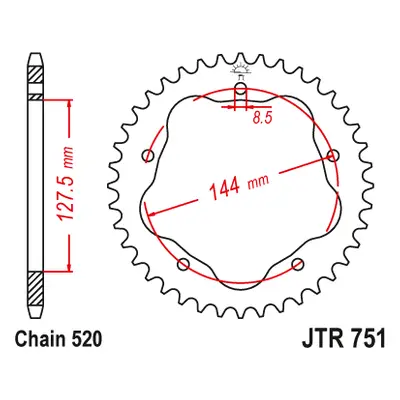 JT Sprockets rozeta JTR751.38 (4320M38JT) (Zadní ozubené kolo JT Sprockets JTR751.38)