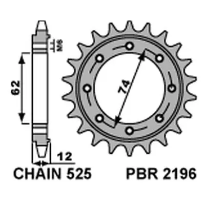 PBR ozubené kolo 2196 22 18NC (09-13, 12) (Přední ozubené kolo PBR 2196 22 18NC)