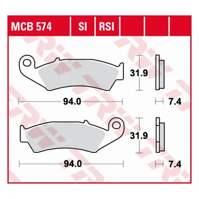 Brzdové destičky TRW LUCAS MCB574 (KH125) (TRW LUCAS ZF brzdové destičky KH125 organické HONDA X