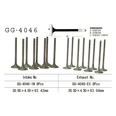 Sací ventil VESRAH GG-4046-IN (VESRAH sací ventil KAWASAKI ZX9R 98-03, Z 1000A 03-05 (12004-1132