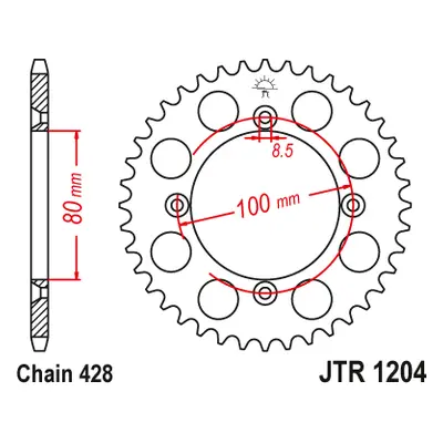 JT Sprockets rozeta JTR1204.50 (Zadní ozubené kolo JT Sprockets JTR1204.50)