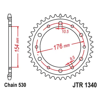 Rozeta JT SPROCKETS JTR1340.43ZBK (443443JTZBK) (JT rozeta 4434 43 (443443JTZBK) barva černá)