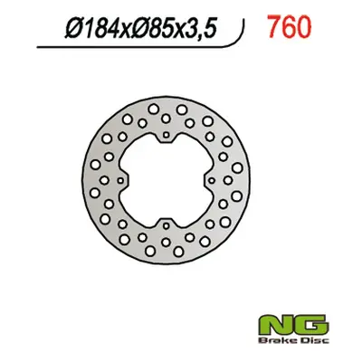 Brzdový kotouč NG Brakes NG760 (NG brzdový kotouč zadní KAWASAKI, SUZUKI RM 80/85 (86-04) (184X8