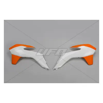 Kryty chladiče UFO KT04052999W (UFO kryty chladiče KTM SX/SXF 13-15, EXC 14-16 barva bílá/oranžo