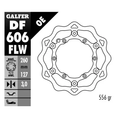 Brzdový kotouč plovoucí GALFER DF606FLW (GALFER brzdový kotouč plovoucí 260mm KTM všechny modely