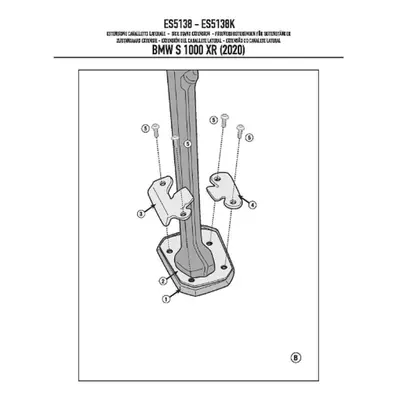 Prodloužení bočního stojanu KAPPA ES5138K (KAPPA prodloužení bočního stojanu BMW S 1000XR (20))