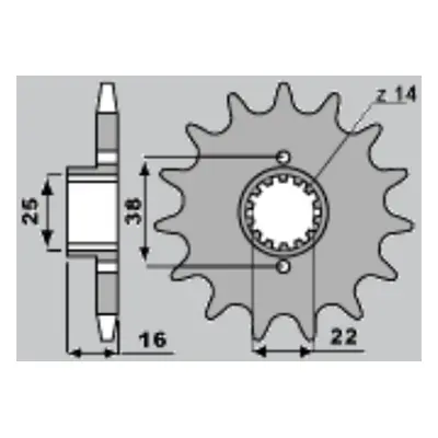 Řetězové kolo přední CHT 49014K (A4250736140) (CHT řetězové kolo přední 490 14 (A4250736140) BIM