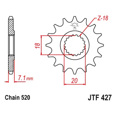 JT Sprockets ozubené kolo JTF427.11 (43211JT) (Přední ozubené kolo JT Sprockets JTF427.11)