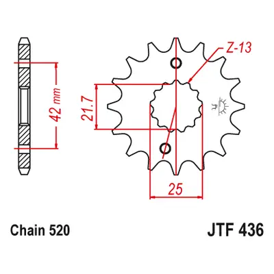 JT Sprockets ozubené kolo JTF436.14 (43814JT) (Přední ozubené kolo JT Sprockets JTF436.14)