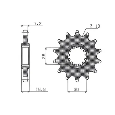 Ozubené kolo přední SUNSTAR SUN41115 (-1, JTF1370.15, 206815JT) (SUNSTAR ozubené kolo přední 206