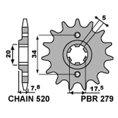 PBR rozeta 279 45 C45 (27945C45) (Zadní ozubené kolo PBR 27945C45)