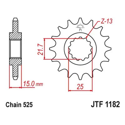 Řetězové kolo přední JT SPROCKETS JTF1182.13 (208213JT) (JT řetězové kolo přední 2082 13 (208213