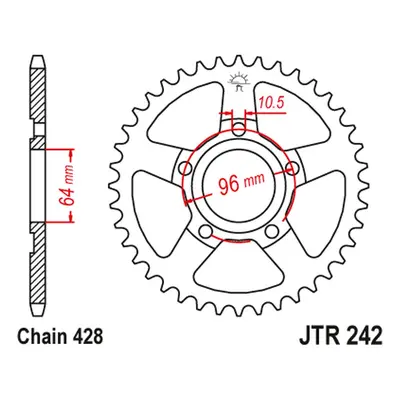 Rozeta JT SPROCKETS JTR242.50 (24250JT) (JT rozeta 242 50 (24250JT))