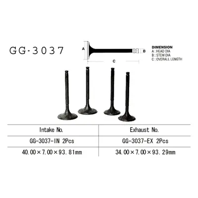 Sací ventil VESRAH GG-3037-IN (VESRAH sací ventil SUZUKI DR 750/800 88-93 (12911-44B00) (1 kus) 